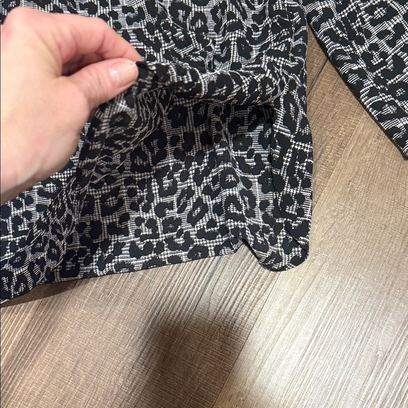 Michael Kors Black and Gray Leopard Print Blouse - Picture 6 of 9